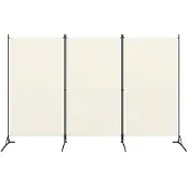 vidaXL Kamerscherm met 3 panelen 260x180 cm stof wit