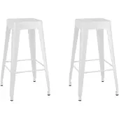 vidaXL Barstoel, stapelbaar, 2 stuks, wit, metaal