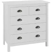 vidaXL Dressoir Hill 79x40x80 cm massief grenenhout wit