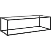 vidaXL Salontafel met gehard glas 120x60x35 cm zwart