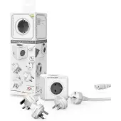 Allocacoc PowerCube ReWirable USB + 3x plug + IEC EU cable DE; GREY
