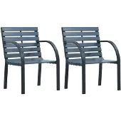 vidaXL Tuinstoelen 2 st hout grijs