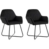 vidaXL Eetkamerstoelen 2 st fluweel zwart