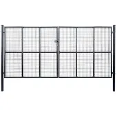vidaXL Tuinhek van gaas gegalvaniseerd staal 400x175 cm grijs