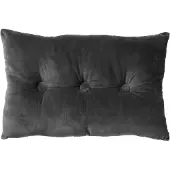 Dutch decor - VALERIE - Sierkussen 40x60 cm - velvet - met knopen - Charcoal Gray - antraciet
