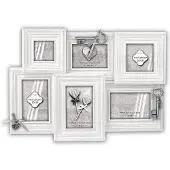 Zep - Multi Houten Trouw Fotolijst Astrid Wit Voor Foto's 3x 10x15 1x 7x7 1x 9x13 1x 10x10 Afmeting 51x35,5 Cm - Lc126