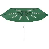 vidaXL Parasol met LED-verlichting 400 cm groen