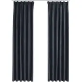 vidaXL Gordijnen verduisterend met haken 2 st 140x245 cm antraciet