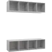 Möbelando Tv-wandmeubelen 2 st bewerkt hout betongrijs