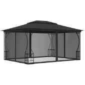 vidaXL Paviljoen met net, 300x400x265 cm, antraciet