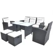 vidaXL Tuinset poly rattan zwart 18-delig online kopen
