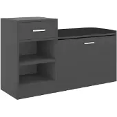 vidaXL Schoenenbank 94,5x31x57 cm bewerkt hout grijs