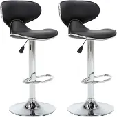 vidaXL Barstoelen 2 st kunstleer zwart