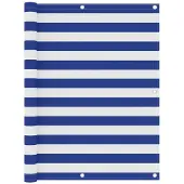 vidaXL Balkonscherm 120x400 cm oxford stof wit en blauw