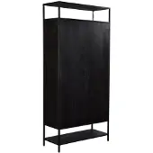 LivingFurn kabinetkast kala 2 deurs 100cm mangohout en gecoat staal