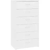 Natur24 Dressoir van spaanplaat met 6 lades, afmetingen 50 x 96 x 34 cm, kleur wit