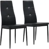 vidaXL Eetkamerstoelen 43x43,5x96 cm kunstleer zwart 2 st online kopen