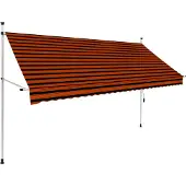 vidaXL Luifel handmatig uittrekbaar 300 cm oranje en bruin