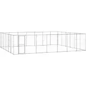 vidaXL Hondenkennel 50,82 m² gegalvaniseerd staal
