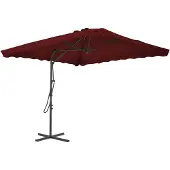 vidaXL Parasol met stalen paal 250x250x230 cm bordeauxrood