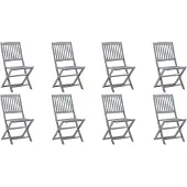vidaXL Tuinstoelen 8 st inklapbaar massief acaciahout