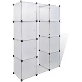vidaXL Kast met 9 compartimenten modulair 109x36,5x143 cm wit