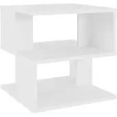 vidaXL Bijzettafel 40x40x40 cm bewerkt hout wit