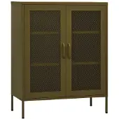 vidaXL Opbergkast 80x35x101,5 cm staal olijfgroen