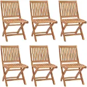 vidaXL Tuinstoelen 6 st inklapbaar massief teakhout