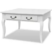 vidaXL Salontafel met 4 lades wit