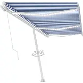 vidaXL Handmatige zonnetent met zonne-energie ledverlichting 6 x 3 m
