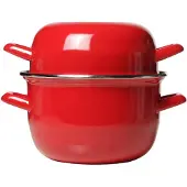 Cosy & Trendy Mosselpan - Emaille - Rood - ø 18 cm / 2.8 liter - geëmailleerde anti-aanbaklaag