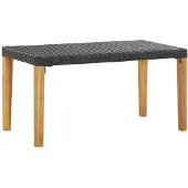 vidaXL Tuinbank 120 cm poly rattan en massief acaciahout zwart