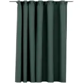 vidaXL Gordijn linnen-look verduisterend met haken 290x245 cm groen