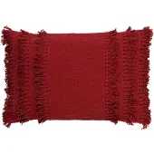 Dutch decor - FARA - Kussenhoes 40x60 cm - 100% katoen - met franjes - Merlot - rood