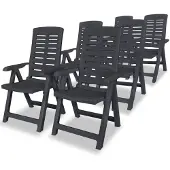 vidaXL Tuinstoelen 6 st verstelbaar kunststof antracietkleurig