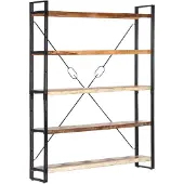vidaXL Boekenkast met 5 schappen 140x30x180 cm massief gerecycled hout