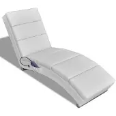 vidaXL Massagelounger kunstleer wit