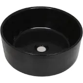 vidaXL Wastafel rond 40x15 cm keramiek zwart