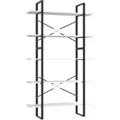 vidaXL Boekenkast met 5 schappen 100x30x175 cm bewerkt hout wit