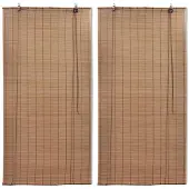 vidaXL Rolgordijnen 2 st 80x160 cm bamboe bruin