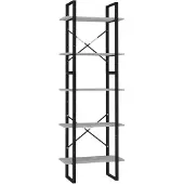 vidaXL Boekenkast met 5 schappen 60x30x175 cm bewerkt hout betongrijs