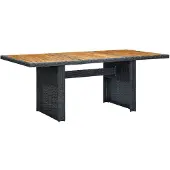 vidaXL Tuintafel poly rattan en massief acaciahout donkergrijs