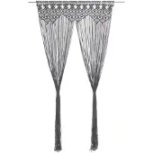 vidaXL Gordijn macramé 140x240 cm katoen antraciet