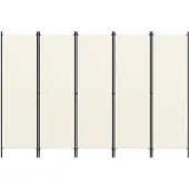 vidaXL Kamerscherm met 5 panelen 250x180 cm wit