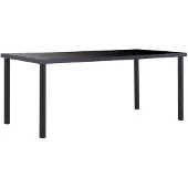 vidaXL Eettafel 180x90x75 cm gehard glas zwart