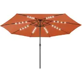 vidaXL Parasol met LED-verlichting 400 cm terracottakleurig