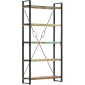 vidaXL Boekenkast met 5 schappen 90x30x180 cm massief gerecycled hout