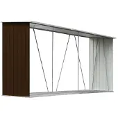 vidaXL Haardhoutschuur 330x84x152 cm gegalvaniseerd staal bruin