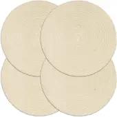 vidaXL Placemats 4 st rond 38 cm katoen natuurlijk